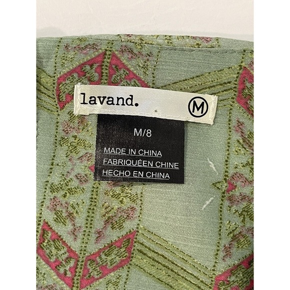 Anthropologie Lavand Women’s Minted Meadows Sheer Pleated Flare Dress Lined M 8 - Picture 4 of 7